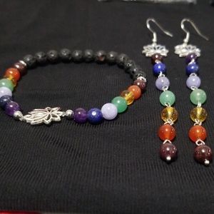 🔵🆕️Natural Chakra Stone and Lava rocks Chak